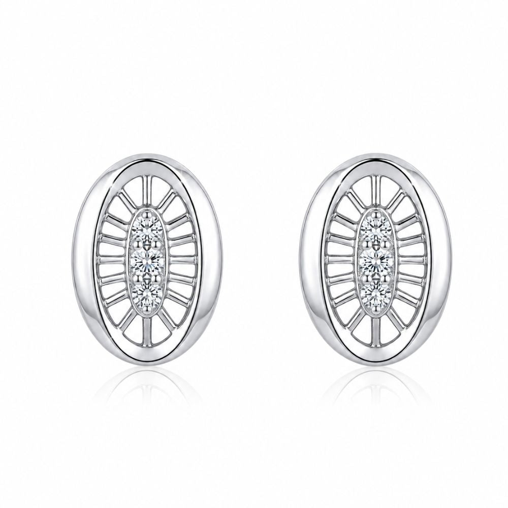 Tia - Silver Shine Oval Pendant Set