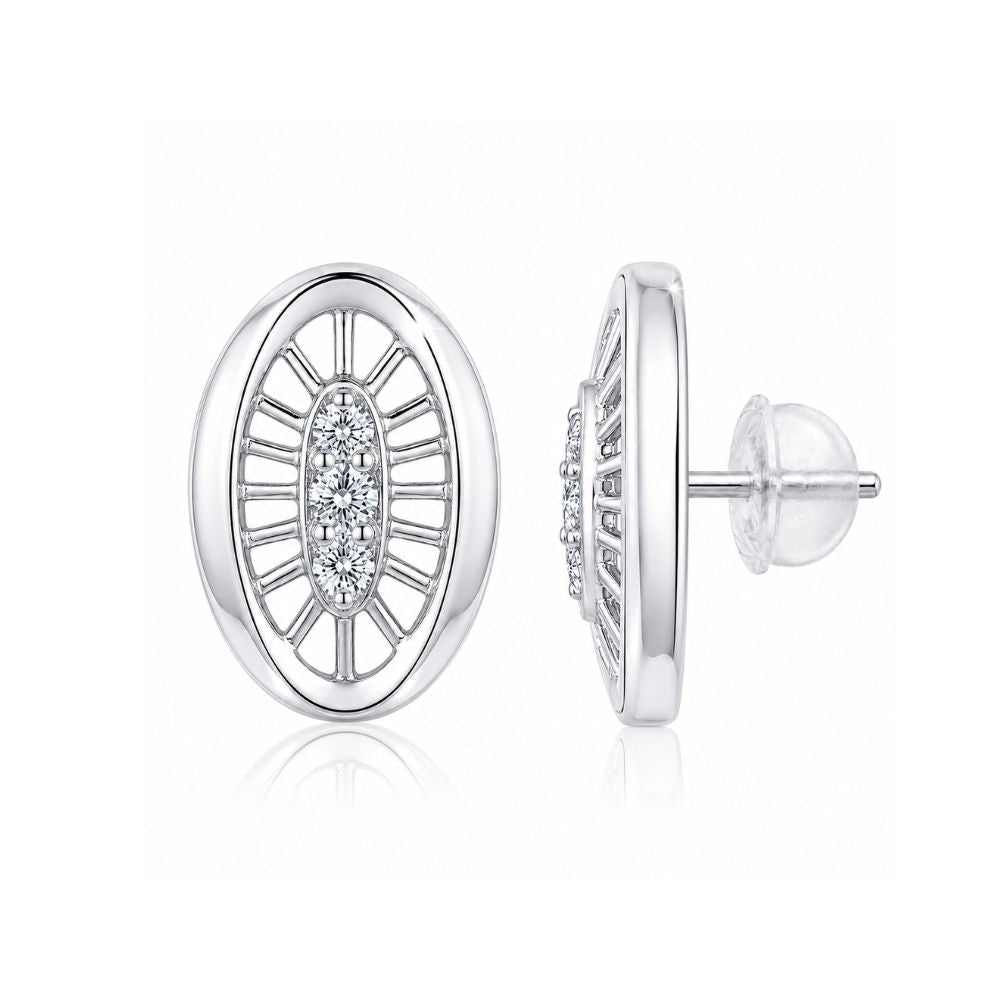 Tia - Silver Shine Oval Pendant Set