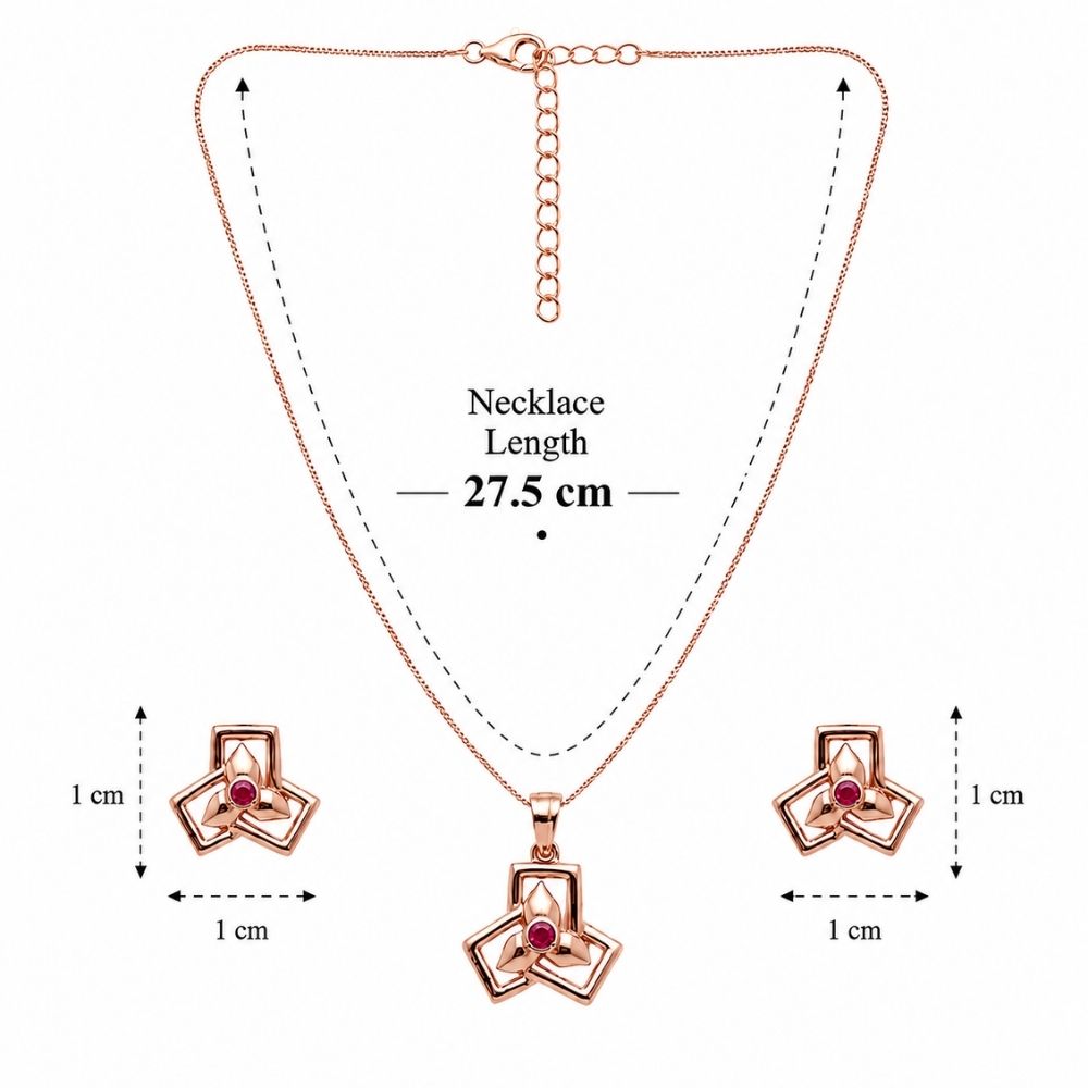 Pihu- Floral Pink Pendent Set