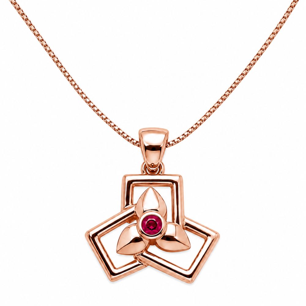 Pihu- Floral Pink Pendent Set