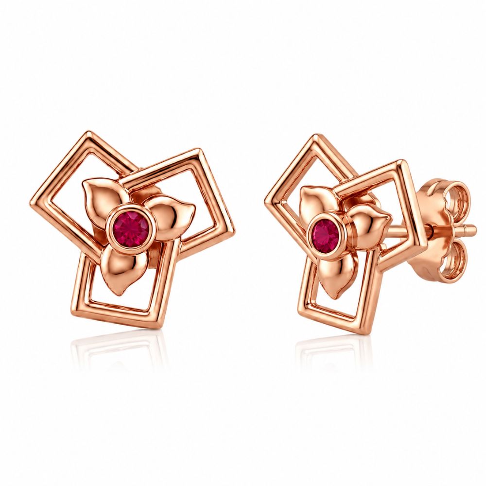 Pihu- Floral Pink Pendent Set