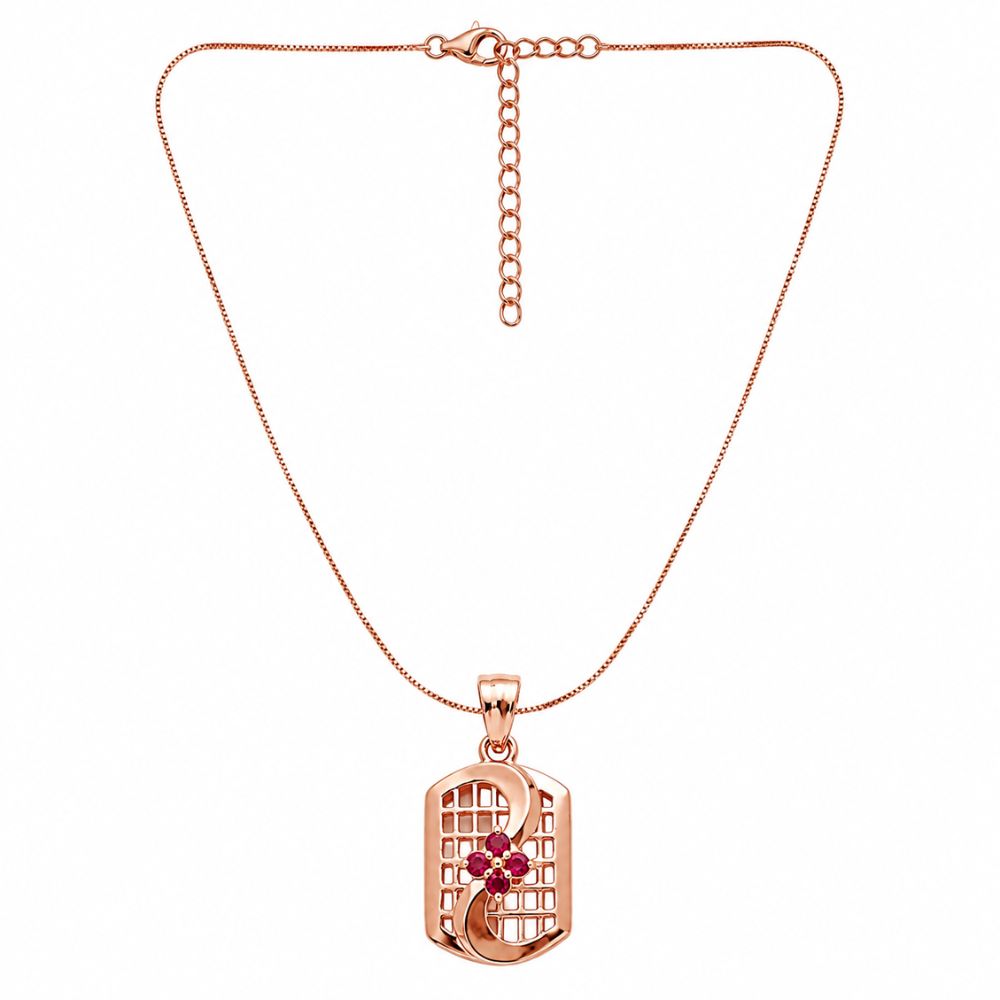 Johanna- Rose Gold Ruby Pendant Set