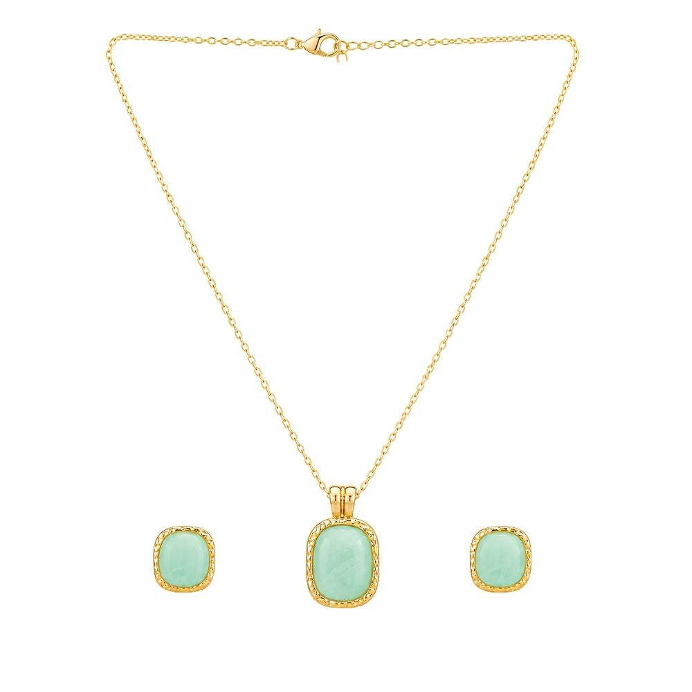 Ophelia- Mint Green Stone Pendant Necklace