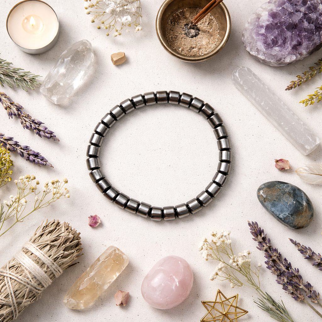 Unisex Hematite Grounding & Protection Bracelet | Balance • Strength • Stability