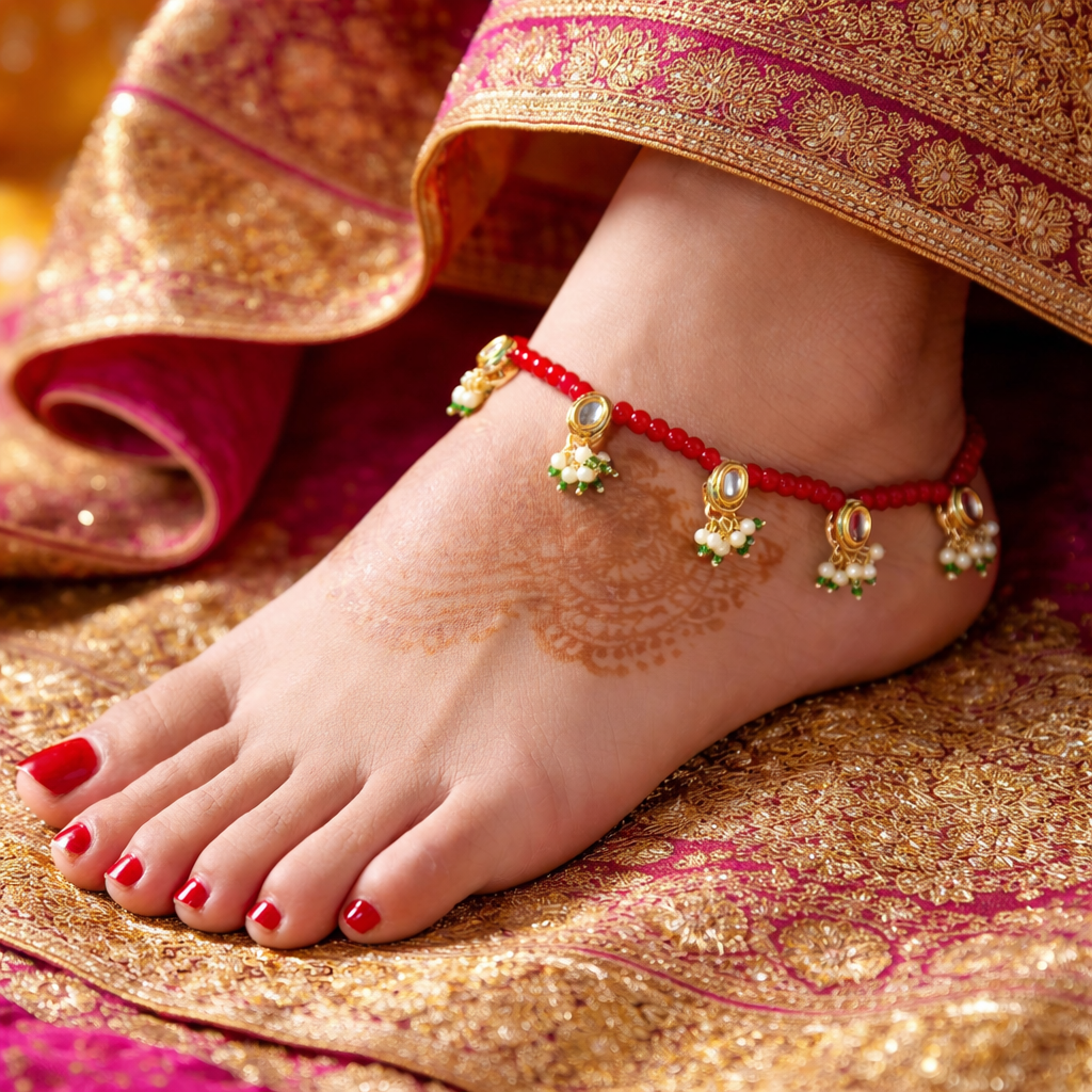 Norika Maroon Payal/ Anklets