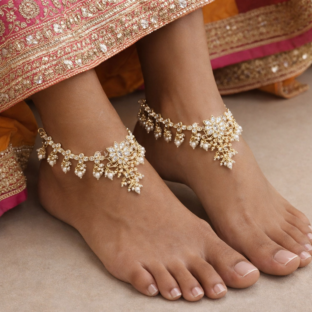 Mritsa White Anklet
