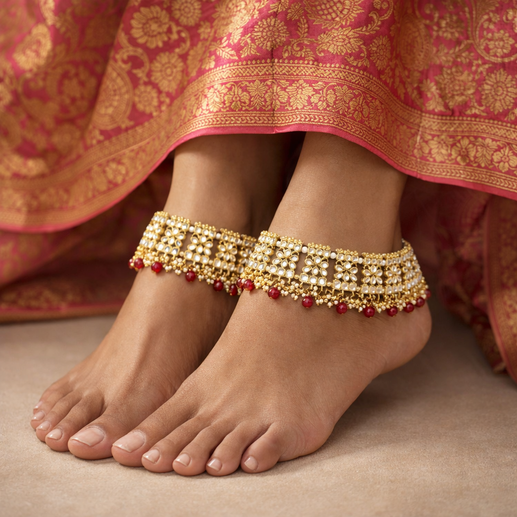 Jogi Maroon Payal/ Anklets