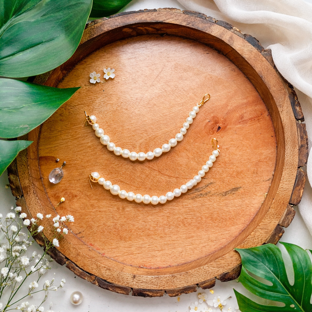 Sharvya White EarChain