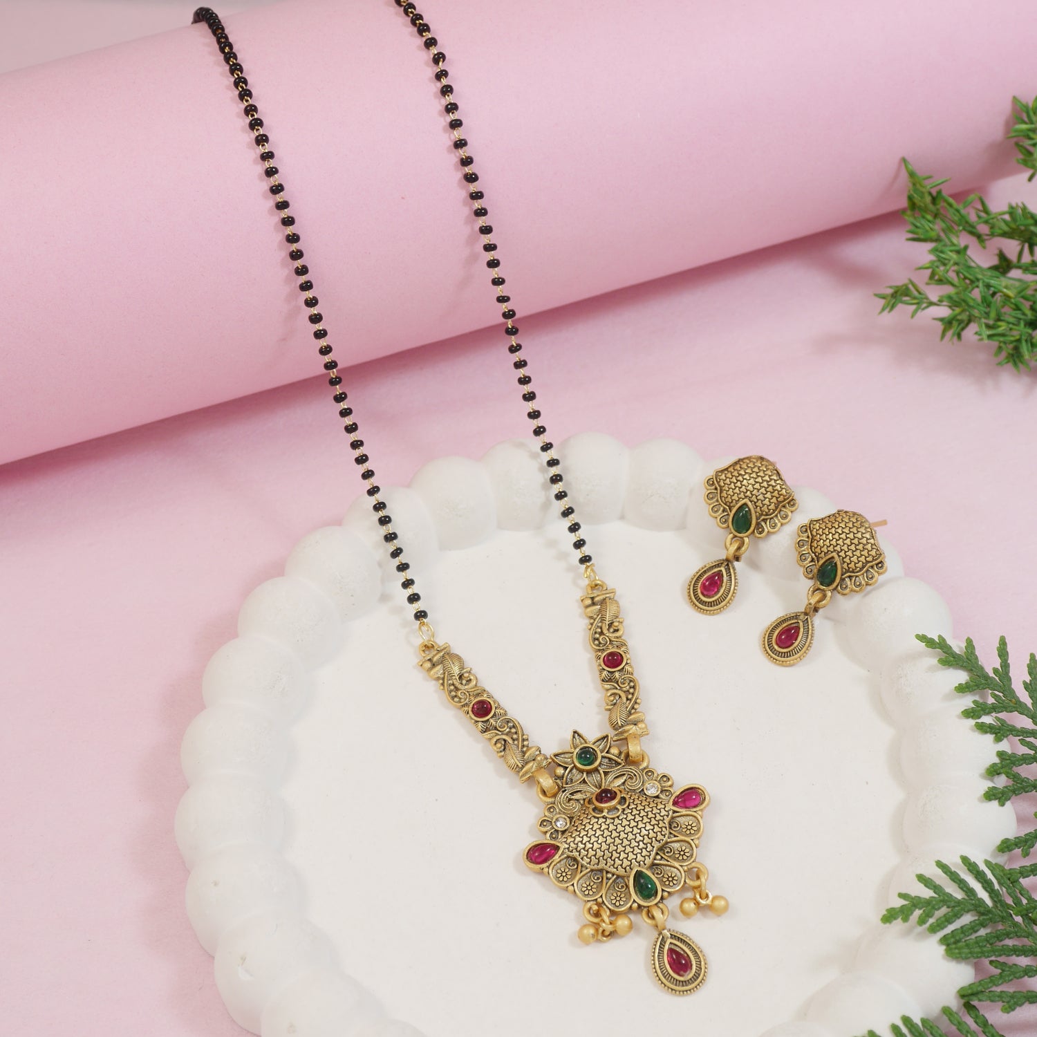 Ishvi  – Temple Design Mangalsutra for a Timeless Look