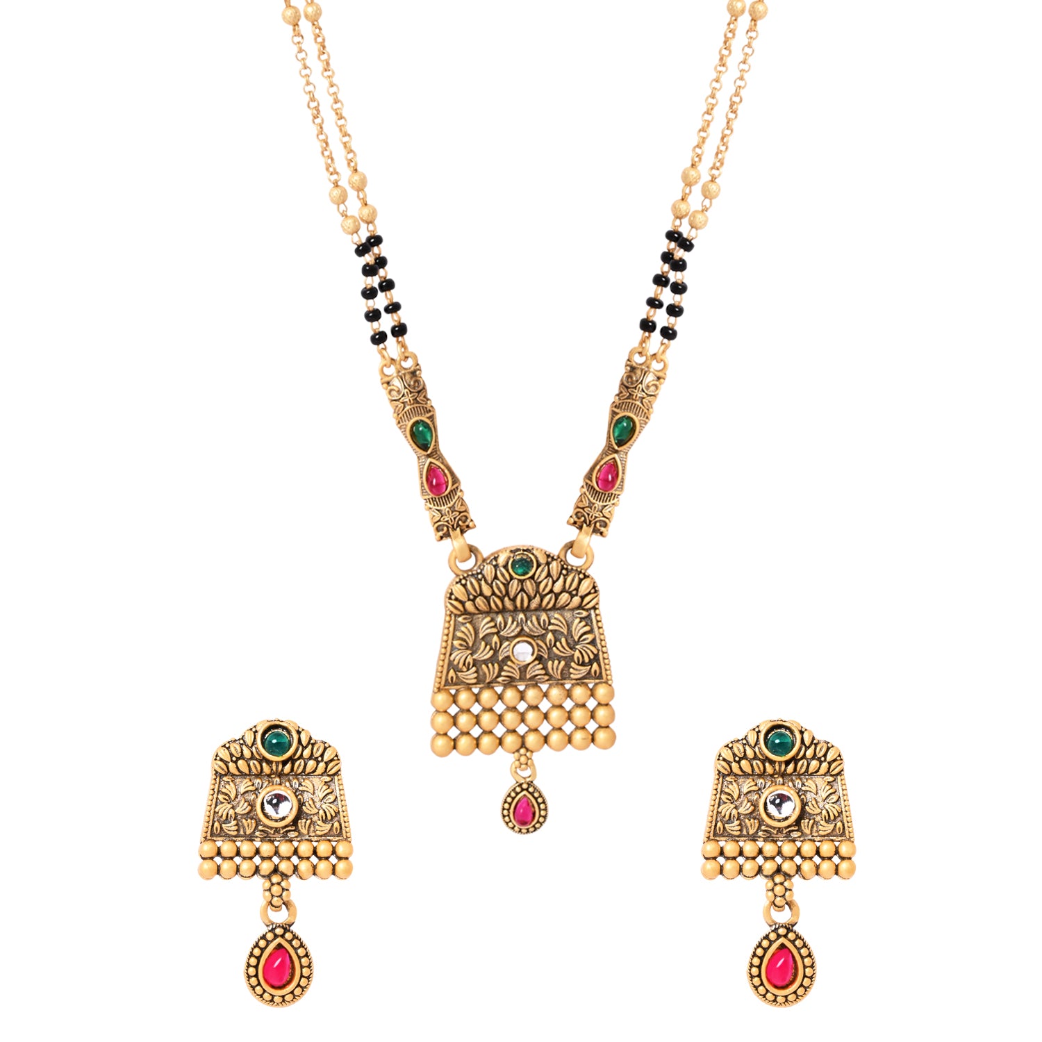 Eshitha– Vibrant Mangalsutra with Color Bead Details