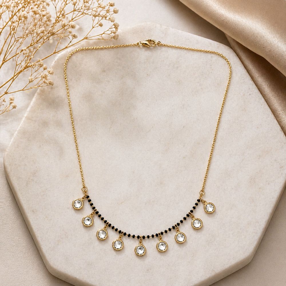 Akhila- Mangalsutra Necklace with American Diamond Style Stones