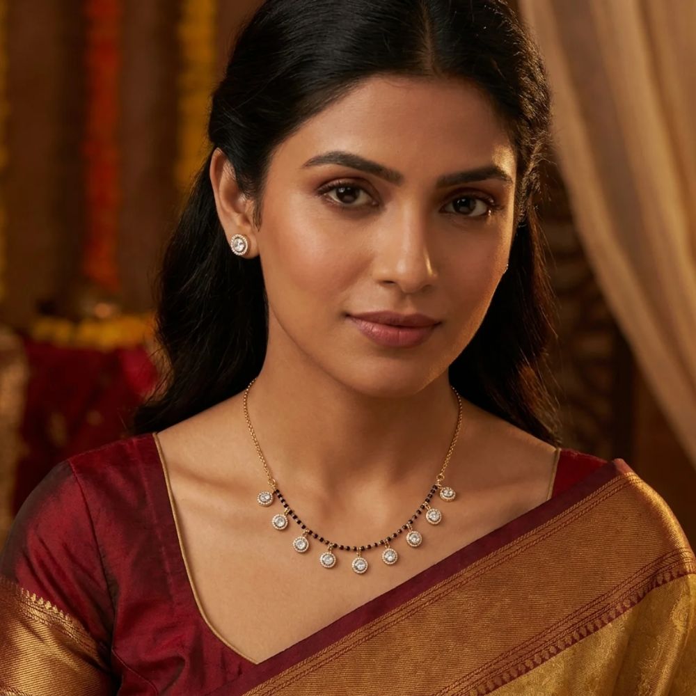 Akhila- Mangalsutra Necklace with American Diamond Style Stones