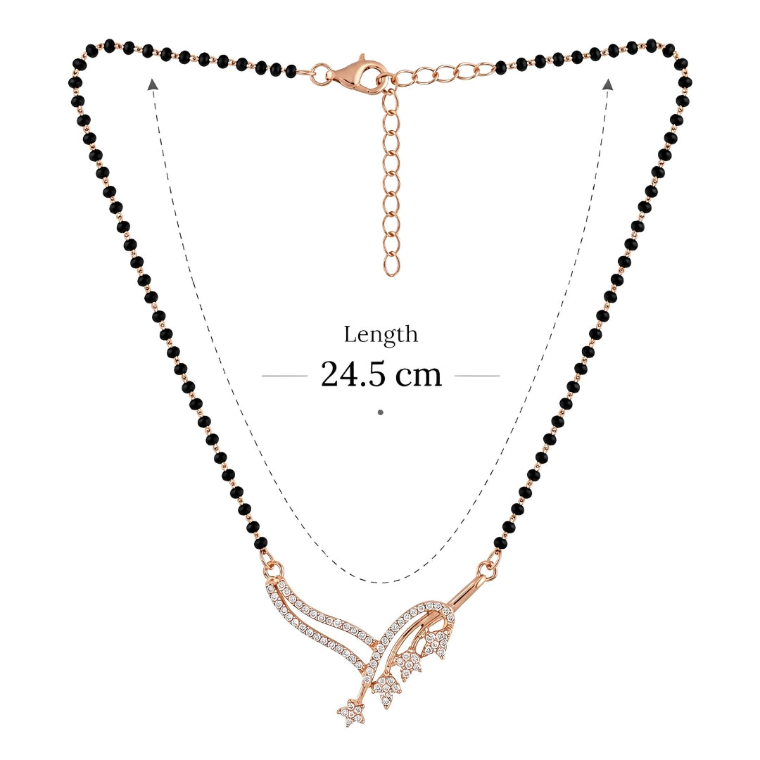 Kamya-  Rose Gold Leaf shape Mangalsutra