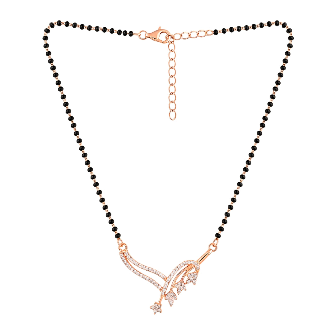 Kamya-  Rose Gold Leaf shape Mangalsutra