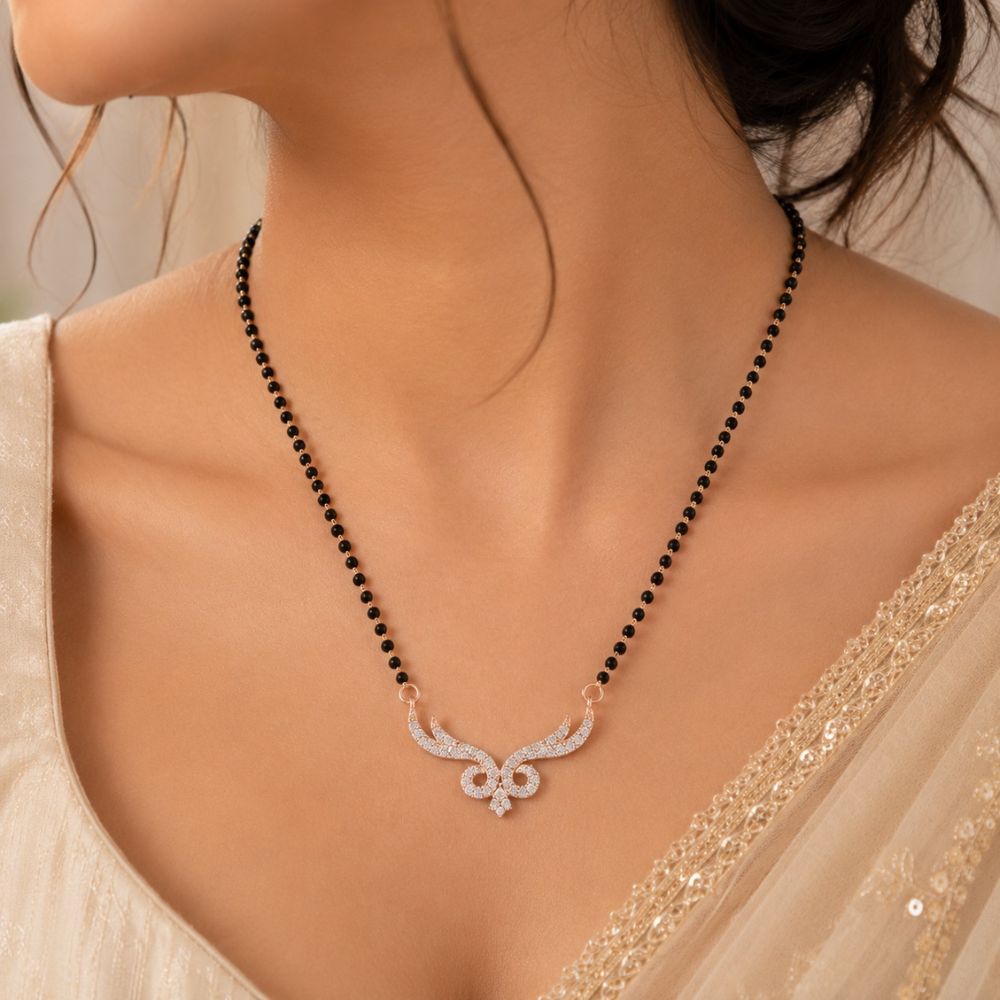 Vanya - Rose Gold Wing Shape Mangalsutra