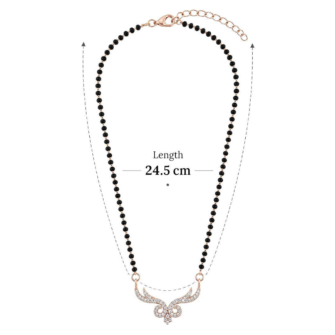 Vanya - Rose Gold Wing Shape Mangalsutra