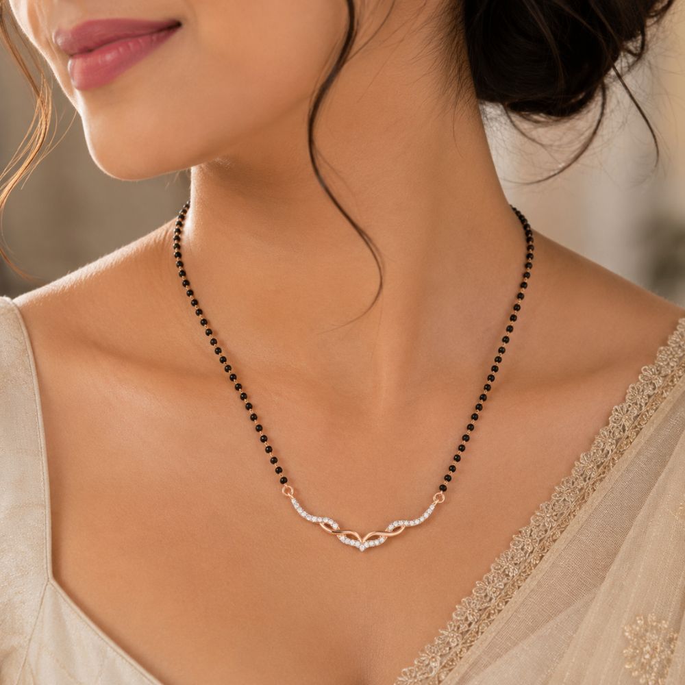 Vedika-  Rose Gold Minimal Mangalsutra