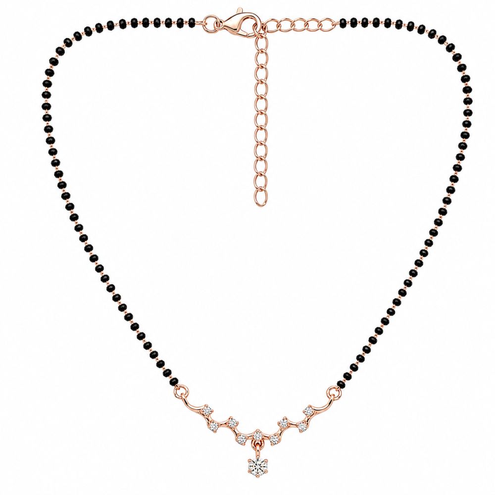 Vaidehi- Rose Gold Star Drop Shape Mangalsutra