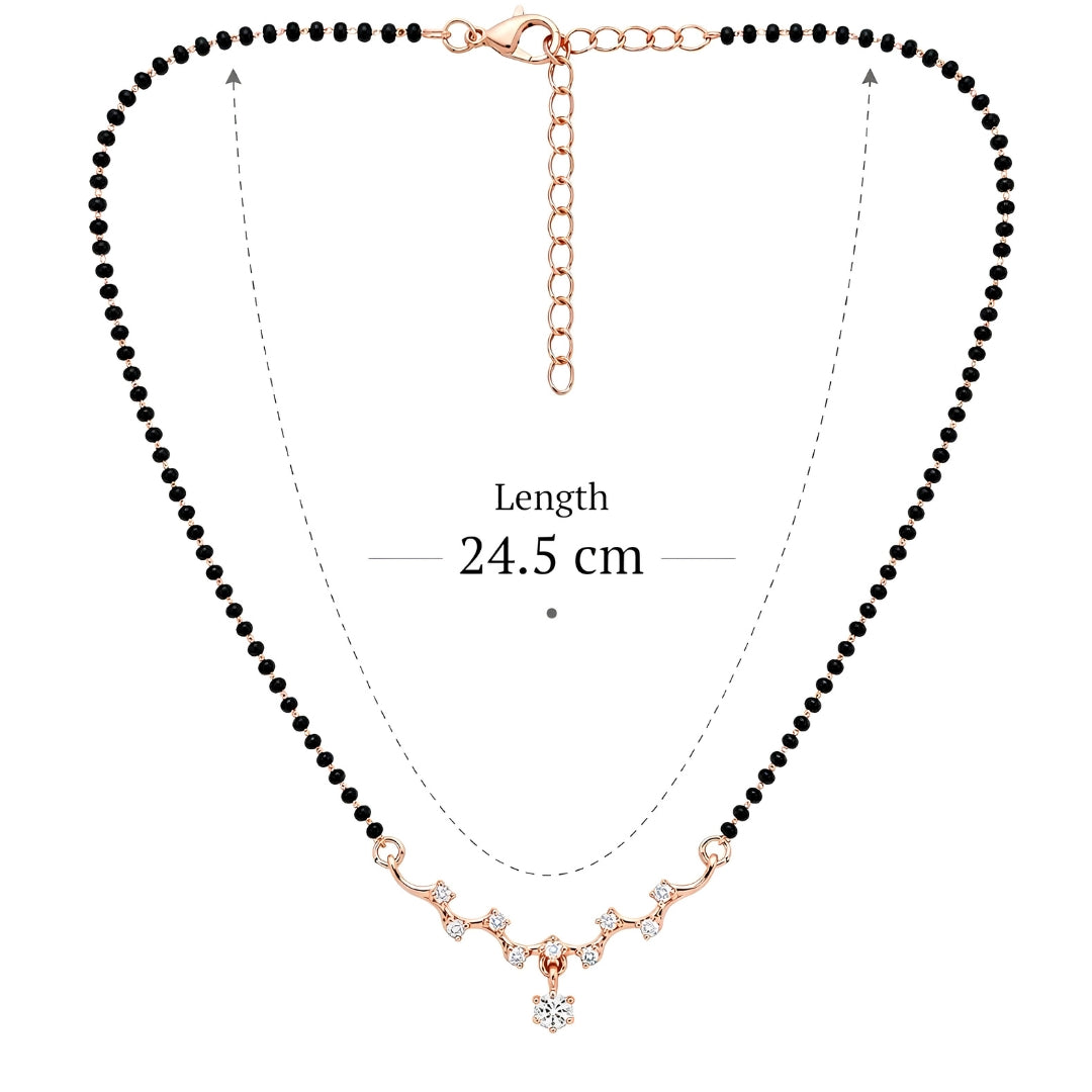 Vaidehi- Rose Gold Star Drop Shape Mangalsutra