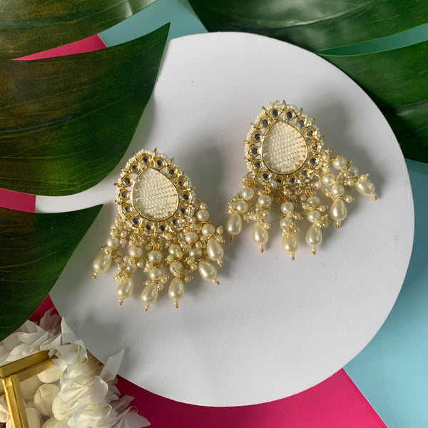 Farha White Earrings