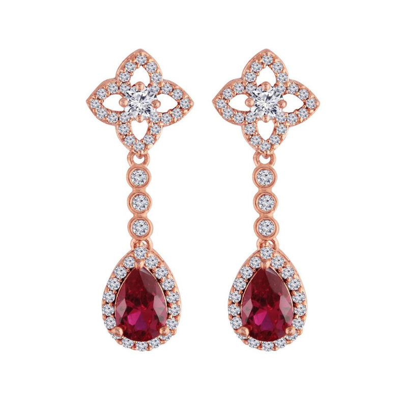 (Pack of 3) Rose Gold Cubic Zirconia Stud Earrings