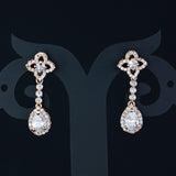 (Pack of 3) Rose Gold Cubic Zirconia Stud Earrings