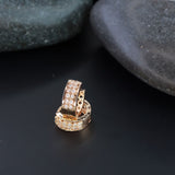 (Pack of 2) Rose Gold Cubic Zirconia Stud Earrings