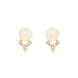 (Pack of 3) Rose Gold Cubic Zirconia Stud Earrings