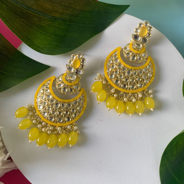 Yellow Bali Jhumka Earring, Yellow Color With Pearl Meenakari Jhumka Earring,  Gold Look Handmade Women Earring, Beautiful Yellow Bali Earring, Fashion  Women Earring, Karigari Design Earring : Amazon.in: Fashion