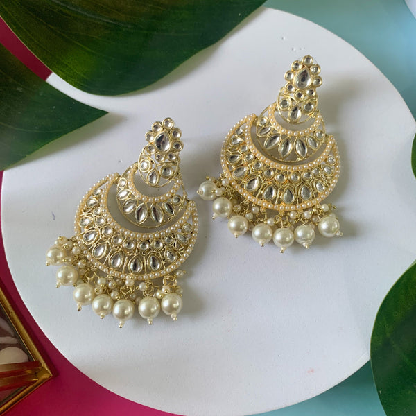 (Pack of 2) Kundan and Pearl Earrings