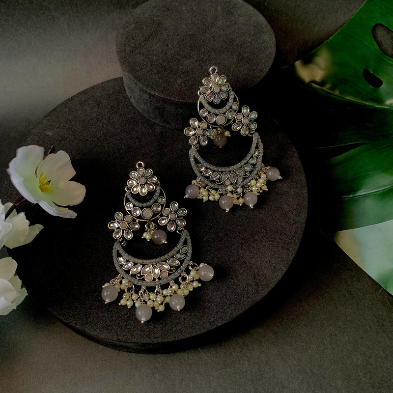 Discover more than 135 grey earrings with maang tikka super hot