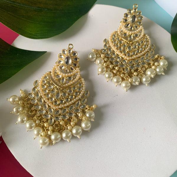 " SANJH " White Earrings