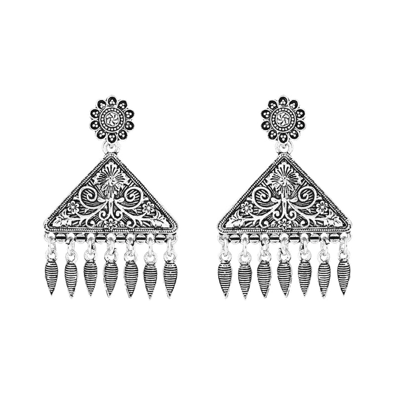 (Pack of 2) Silver Oxidised Earrings