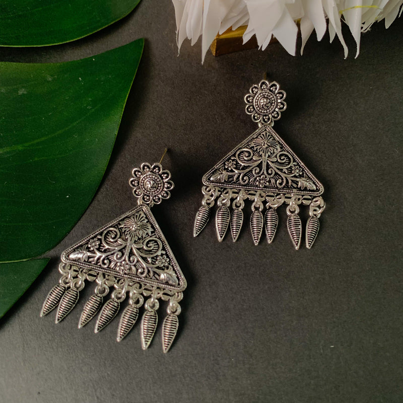 (Pack of 2) Silver Oxidised Earrings