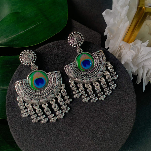 (Pack of 2) Silver Oxidised Earrings