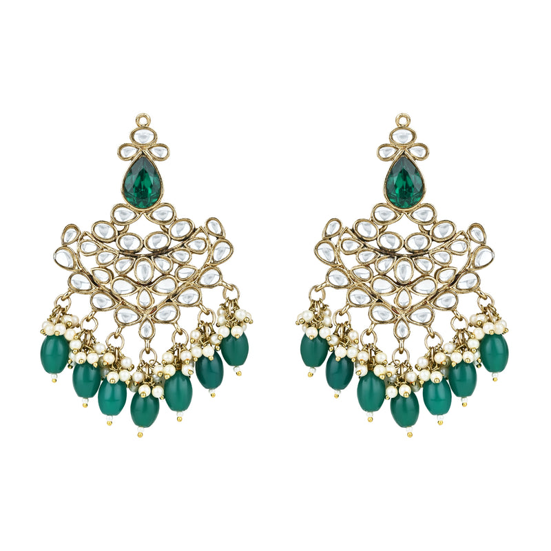 Ritika Green Earrings