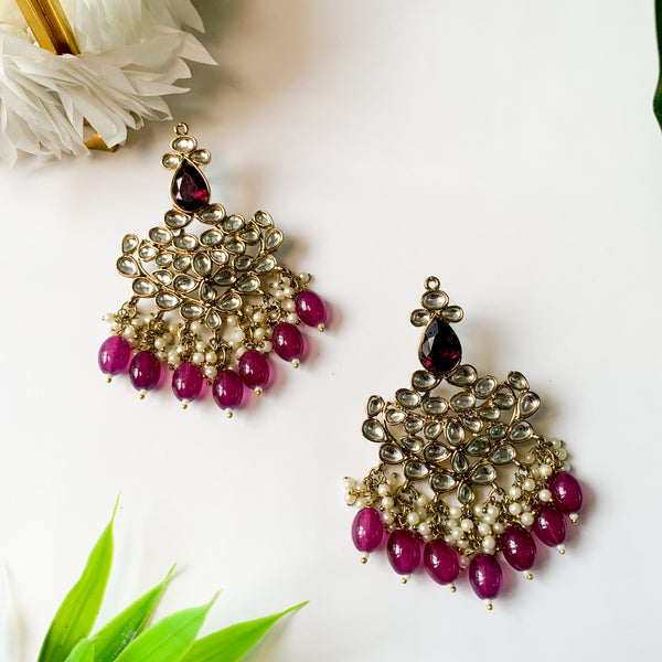 Ritika Wine Earrings