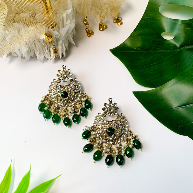 Ishrat Green Earrings