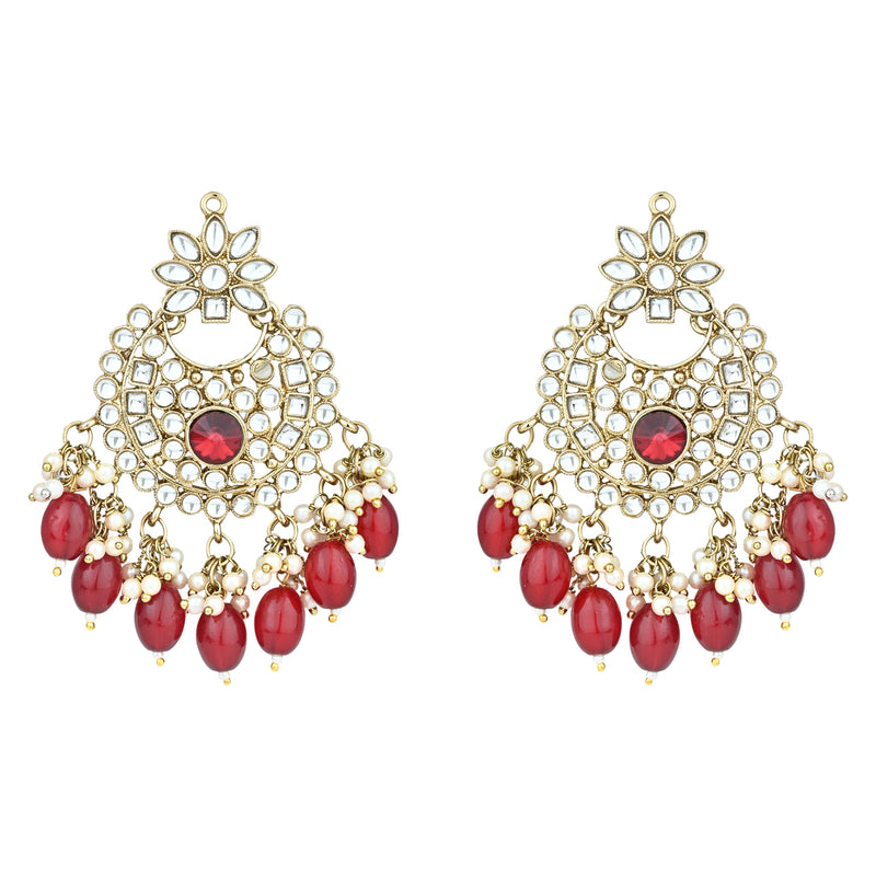 Ishrat Maroon Earrings