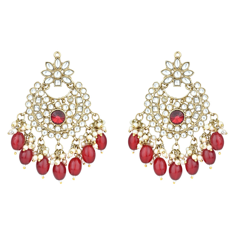 Ishrat Maroon Earrings