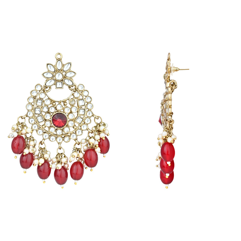 Ishrat Maroon Earrings