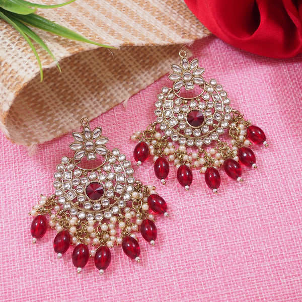 Ishrat Maroon Earrings