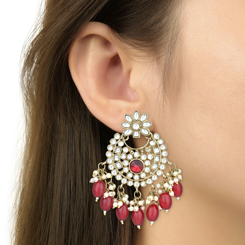 Ishrat Maroon Earrings