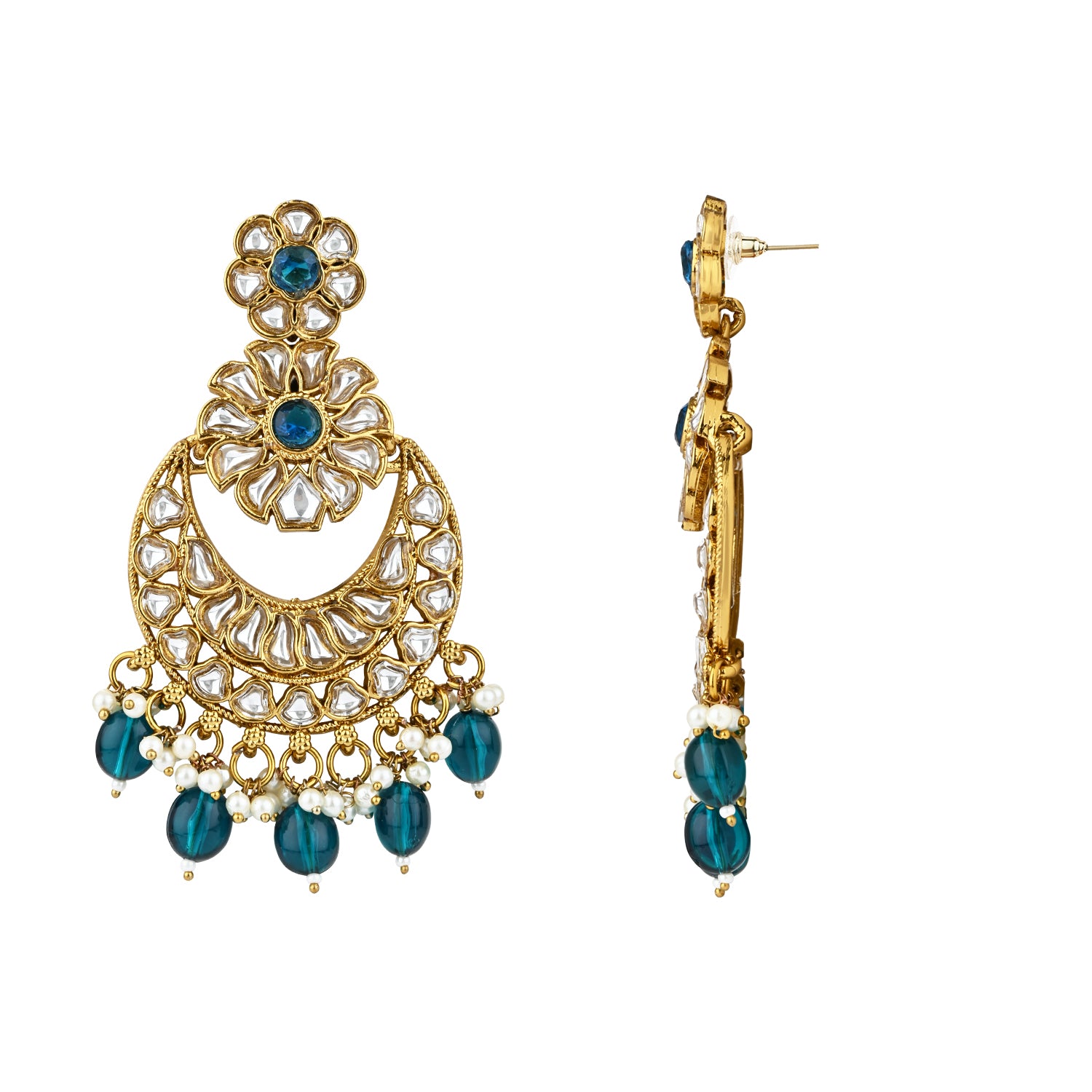Gurnoor Peacock Green Earrings