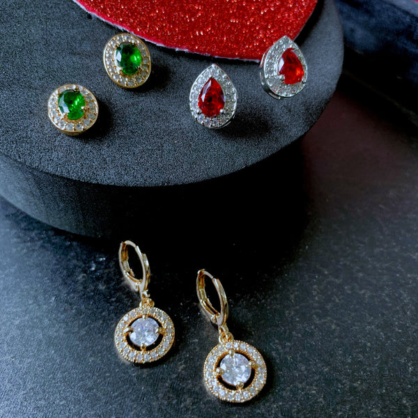 Tiny Coffee colored Diamond Bezel Set 14k Yellow Gold Stud Earrings, R