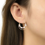 Trivia White Hoop Earrings