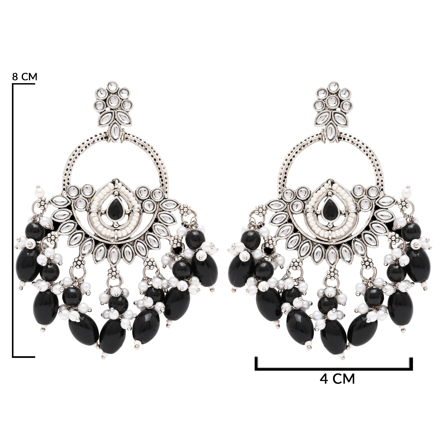 Mridhi Silver Black Earrings