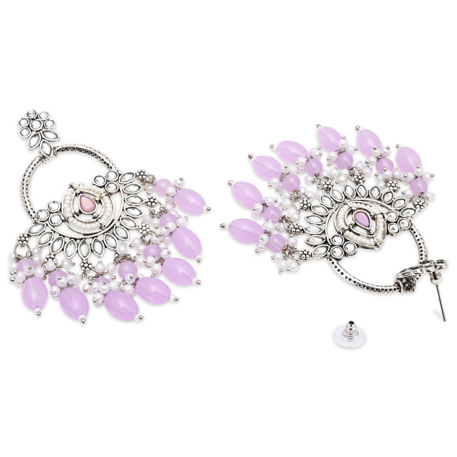 Mridhi Silver Purple Earrings