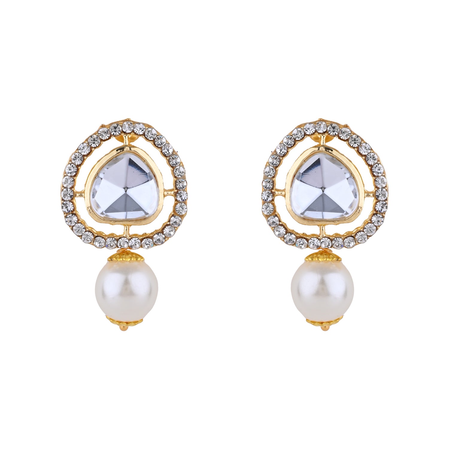 Rishvi White Earrings