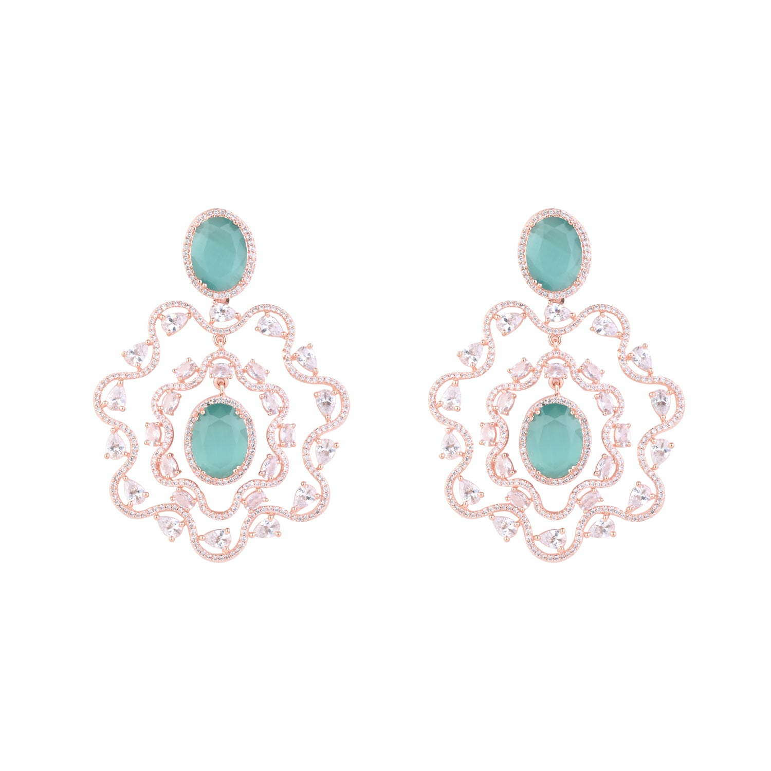 Nathalia Rosegold Mint Earrings